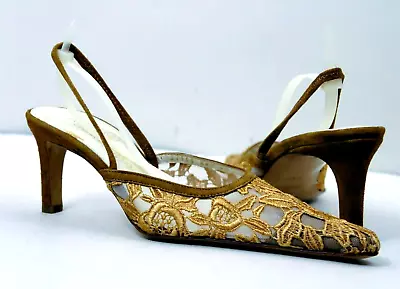 £32.86 • Buy Jaime Mascaro Woman Shoes Bronze 'Macrame Garcela' Suede Caovilla Style UK3 EU36