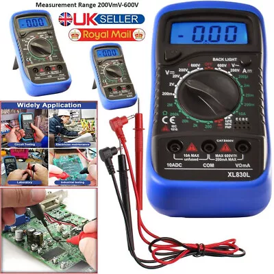 Digital Multimeter LCD Voltmeter Ammeter AC DC OHM Current Circuit Buzzer Tester • £7.65