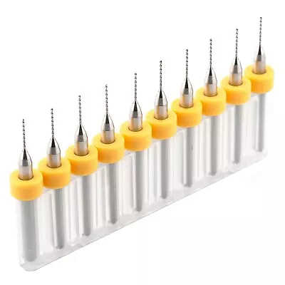 10pcs 0.55mm Micro Tungsten Carbide Twist Drill Bit PCB For Dremel CNC Tool • $11.71