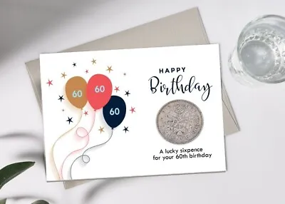 £3.69 • Buy D2 - 60th Birthday - 1962 1963 Lucky Sixpence Gift Keepsake & Choice Of Envelope