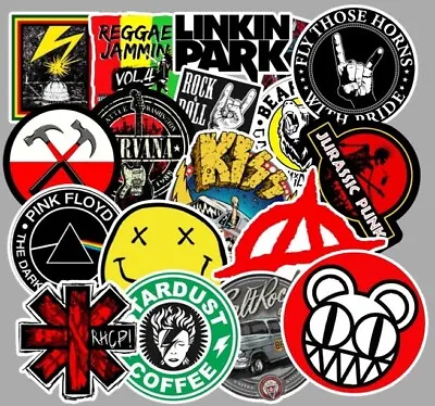 £5.77 • Buy 100 Rock Stickers Metal Punk Bands Guitar Amp Music Decal Stickerbomb Skateboard
