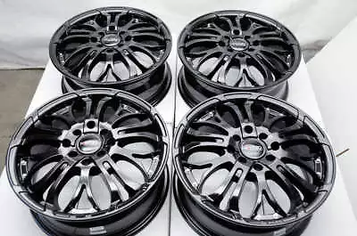 Kudo Racing Defuse 15x6 4x100 4x114.3 Full Black Wheels Rims Honda Civic Accord • $619