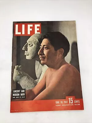 Vintage June 30 1947 Life Magazine - Ancient And Modern Mayan • $25.65