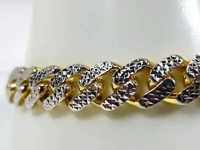 ZALES Men's 9.5mm Diamond-Cut Curb Chain Bracelet In 14K Two-Tone Gold - 8.25  • $1040