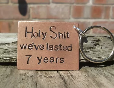 7 Years Copper Keyring 7th Wedding Anniversary Gifts Husband Wife Keychain  • £12.99