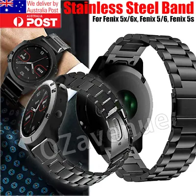 Stainless Steel Metal Quick Fit Watch Band Strap For Garmin Fenix 5 6 5S 5X 6X • $16.89