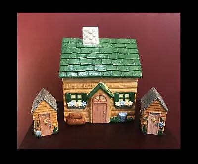 Potpourri Designs Cottage House Cabin Cookie Jar & Salt And Pepper Set  • $29.99