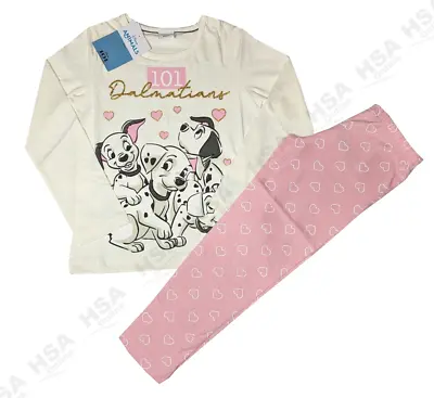 Girls Disney 101 Dalmations Pink Pyjama Set Character Nightwear Christmas Gift • £7.99