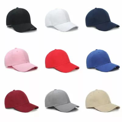 Baseball Cap Adjustable Hat Men Women Plain Curved Sun Visor Fashion Adjustable • $3.99