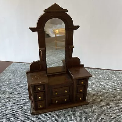 Vintage Doll House Furniture Miniature Mirrored Dresser Victorian • $15