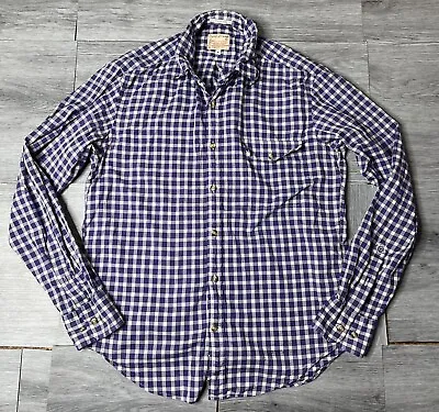 GANT Rugger Shirt Check Long Sleeve Purple/White 100% Cotton Size M • £14.99