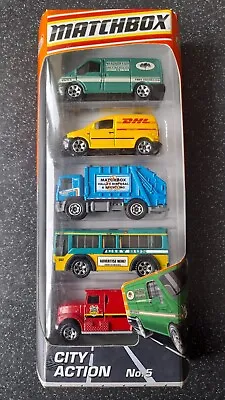 2009 Matchbox 5 Pack City Action No.5 - Transit VW Caddy DHL Refuse City Bus • $37.29