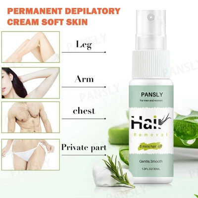 $7.99 • Buy 30ml Hair Removal Spray Painless Permanent Depilatory Cream Stop Hair Growth