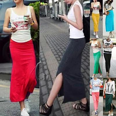 AU SELLER Celeb Style Soft Stretch Maxi Skirt Tube Dress Multiple Colour Dr121 • £9.39