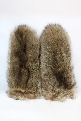 Brand New Raccoon Both Sided Fur Mittens Mitts Men Man Size Xl • $225