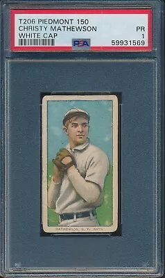 1909 T206 Piedmont 150 Christy Mathewson White Cap Psa 1 Hof Tough! • $1499.99