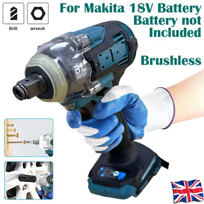 For Makita 18V Battery Impact Wrench Brushless Drill Driver Cordless Rattle Gun • £30.99