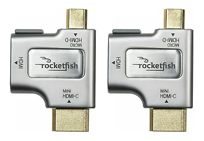 NEW 2-PACK Rocketfish Micro-HDMI-D & Mini-HDMI-C To HDMI Cable Adapter 4K HDTV • $9.45