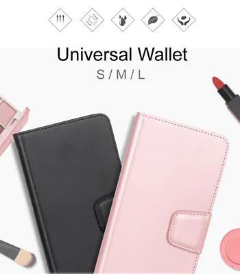Hanman Universal Leather Wallet Flip Case Cover For Kogan Agora 8 Plus 4G LTE • $11.99