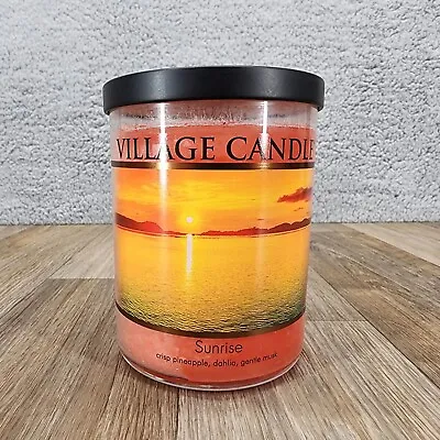 Village Candle Scented 2 Wick 18 Oz SUNRISE Crisp Pineapple Dahlia Gentle Musk • $6