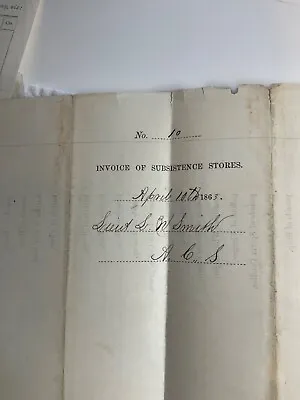 82 Falsmouth Station Va 1863 Subsistence Stores Civil War 3 Invoice Sgd L Smith • $110