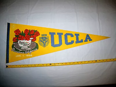 UCLA Bruins January 1 1986 Rose Bowl Original Full Size Pennant Pasadena • $25.05