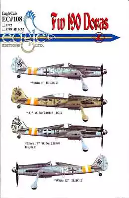 EagleCals Decals 1/32 FOCKE WULF Fw-190D DORA Fighter JG2 • $16.50