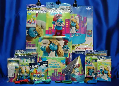 $59.99 • Buy The Smurfs Party Set # 16 Hat Plate Lootbag Tablecover Banner Centerpiece 3 Fig