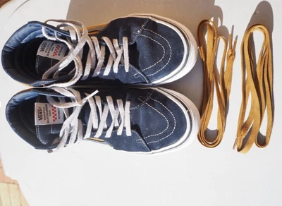 $50 • Buy Vans Sk8-Hi Reynolds VNA5CC9CV Navy/Golden Brown