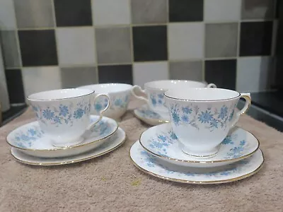 Lovely Little Colclough Braganza Bone China Tea Set For Two. Cornflower Blue • £15