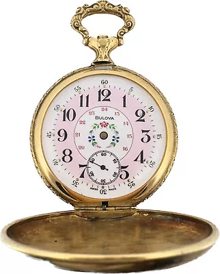 Vintage 49.5mm Bulova Salesman No Movement Hunter Pocket Watch W Multicolor Dial • $45