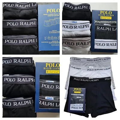 Polo Ralph Lauren Men's Underwear Boxers Shorts Classic Trunks Stretch Pack Of 3 • £18.99