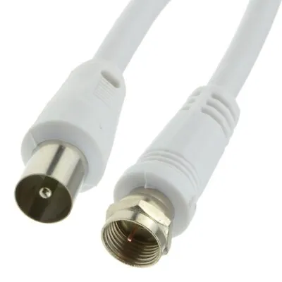 0.5m TV RF Aerial Male To F Type Connector Male Plug Coaxial Coax Cable Lead  • £4.49