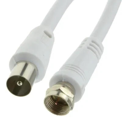 1.5m TV RF Aerial Male To F Type Connector Male Plug Coaxial Coax Cable Lead  • £5.49