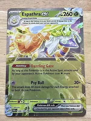 Espathra Ex - 006/091 - Ultra Rare - Paldean Fates - NM/M - Pokemon Card • $3.49