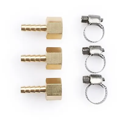 U.S. Solid 3pcs Brass Hose Fitting Pipe Adapter 1/4  Barb To 1/4  NPT Female • $9.89