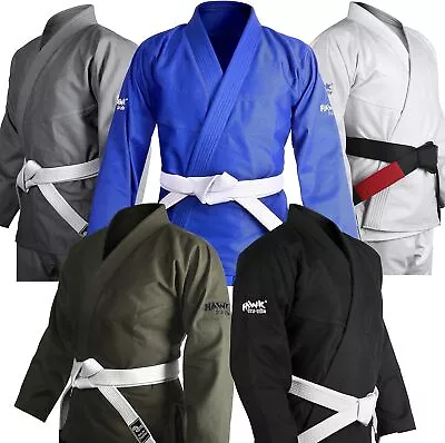 Hawk Sports Brazilian Jiu Jitsu Gi W/Jacket Pants And White Belt A3 - Blue • $35