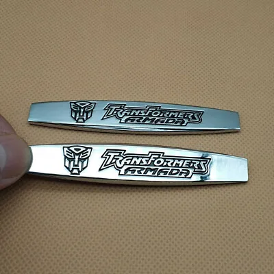 2 NEW Metal Silver Transformers Autobot Badge Fender Car Emblem 3D Sticker Decal • $11.99