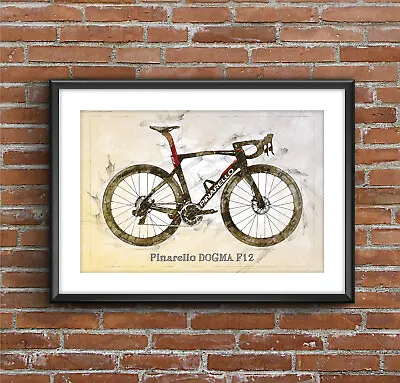 $27 • Buy Pinarello DOGMA F12 – Cycling Print - Art Sketch Poster [without Frame]
