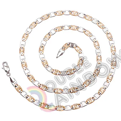 24 Men Stainless Steel Gold Silver Plated 4mm Anchor Necklace Chain Link • $11.99