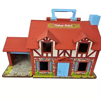 Vintage Fisher Price Little People Brown Tudor Play House 952 (1980's) • $50.98