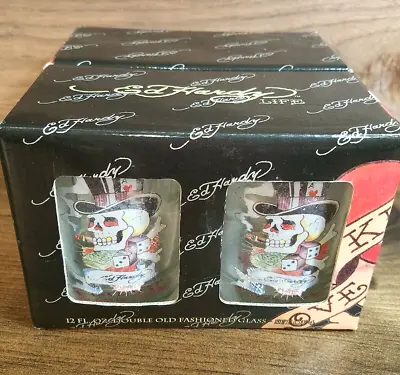 Don Ed Hardy Art Double Old Fashioned Glasses Set Of 4 Loves Kills Slowly 12 Oz. • $13.99