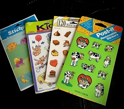 Vintage Stickers Lot Ambassador Eureka Teddy Bears Cows Dinosaurs Chocolate • $15
