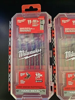 *(2pack)** MILWAUKEE 48-89-2370 RED HELIX Cobalt 15pc Drill Bit Set -  Brand New • £20.11