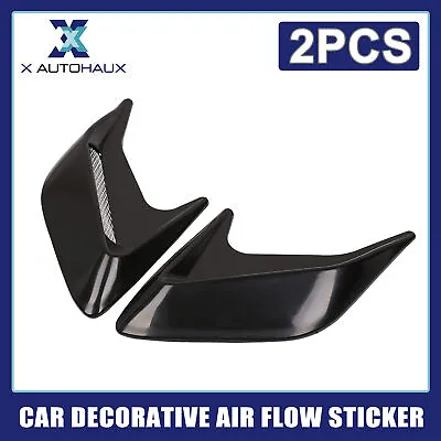 2pcs Car Black Side Air Flow Vent Intake Scoop Hood Bonnet Decorative Stickers • $18.59
