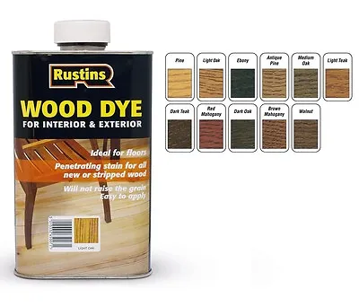 Rustins 250ml Wood Dye Interior & Exterior <12 Colours> Penetrating Stain • £8.70