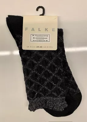 Falke Ankle Socks 39-42 Black Silver Brand New With Tags • £7.49