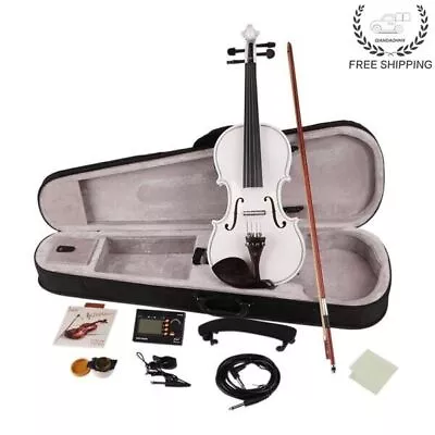 4/4 Solid Wood EQ Violin Set Case Bow Shoulder Rest Electronic TunerUS Stock • $82.06