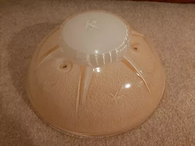 Peaches And Cream Mid-Century Atomic Starburst Vintage Ceiling Glass Shade 9 1/2 • $29.99