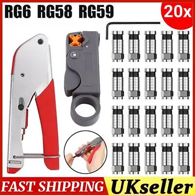 	Durable F-Type Crimper Connector Compression Tool Kit Crimping Crimper For RG58 • £12.99